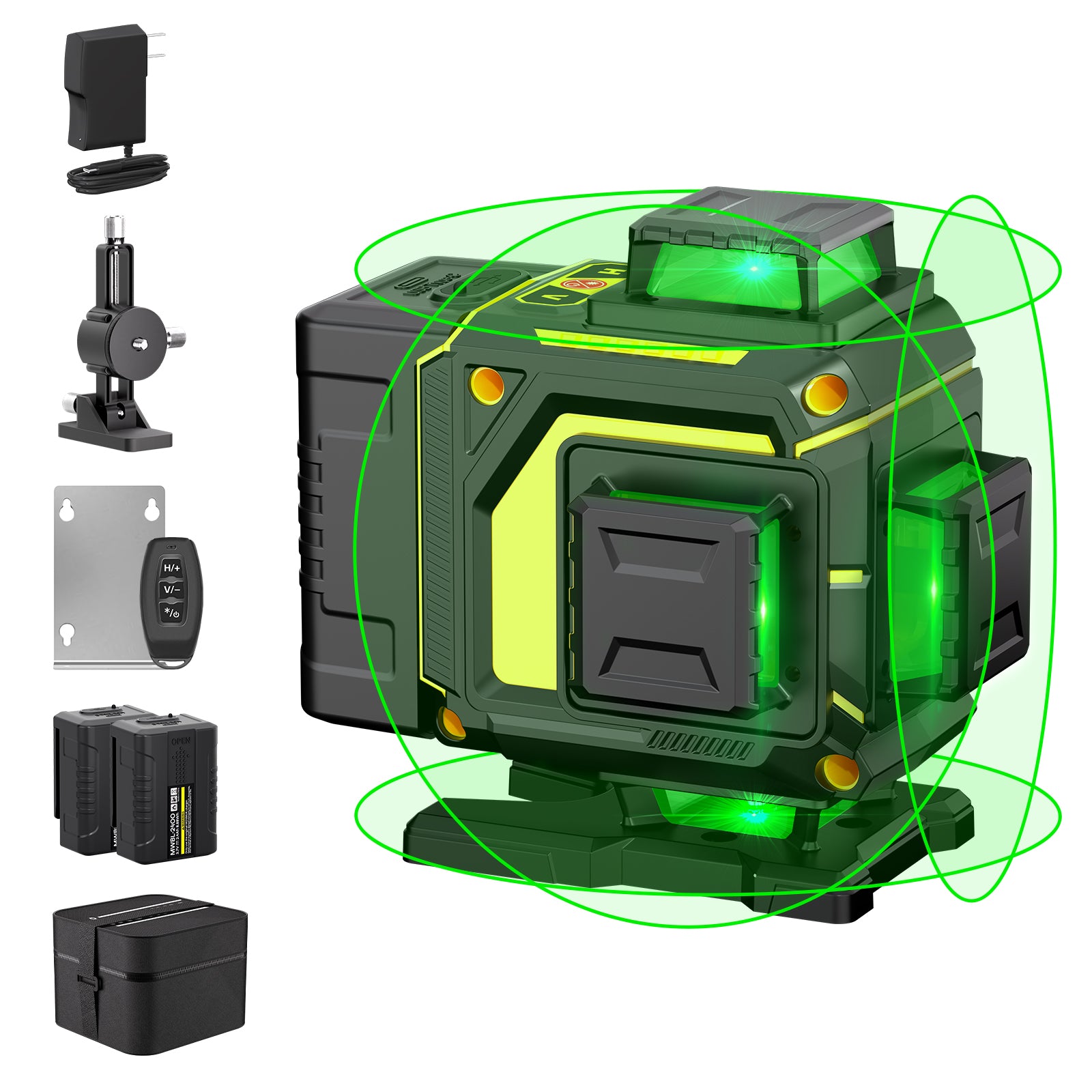 4D 360° Self-Leveling Laser Level, Cross Line Laser Tool with Tripod for Construction, Home Renovation, and Floor Tile Projects