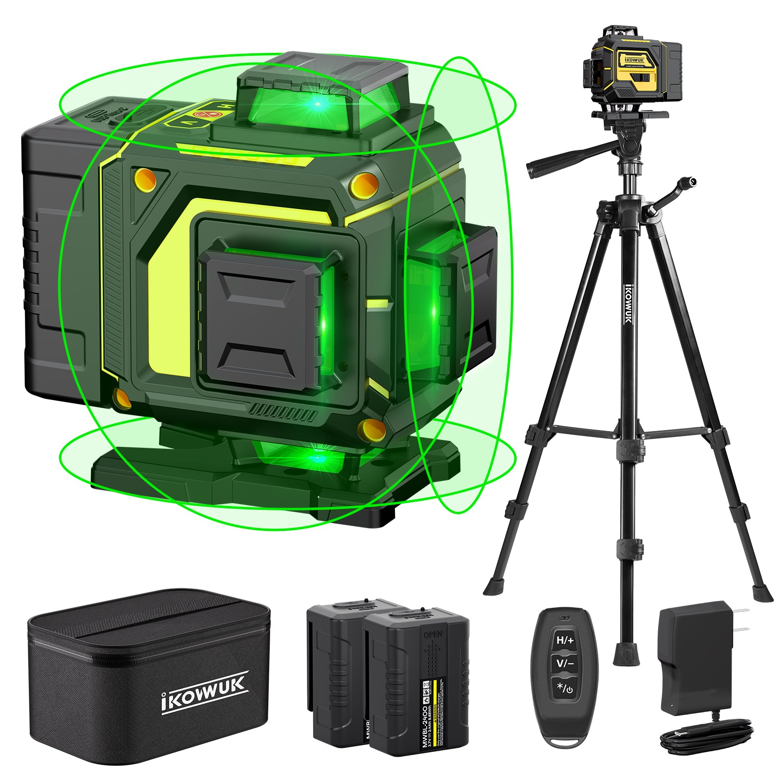 4D 360° Self-Leveling Laser Level, Cross Line Laser Tool with Tripod for Construction, Home Renovation, and Floor Tile Projects