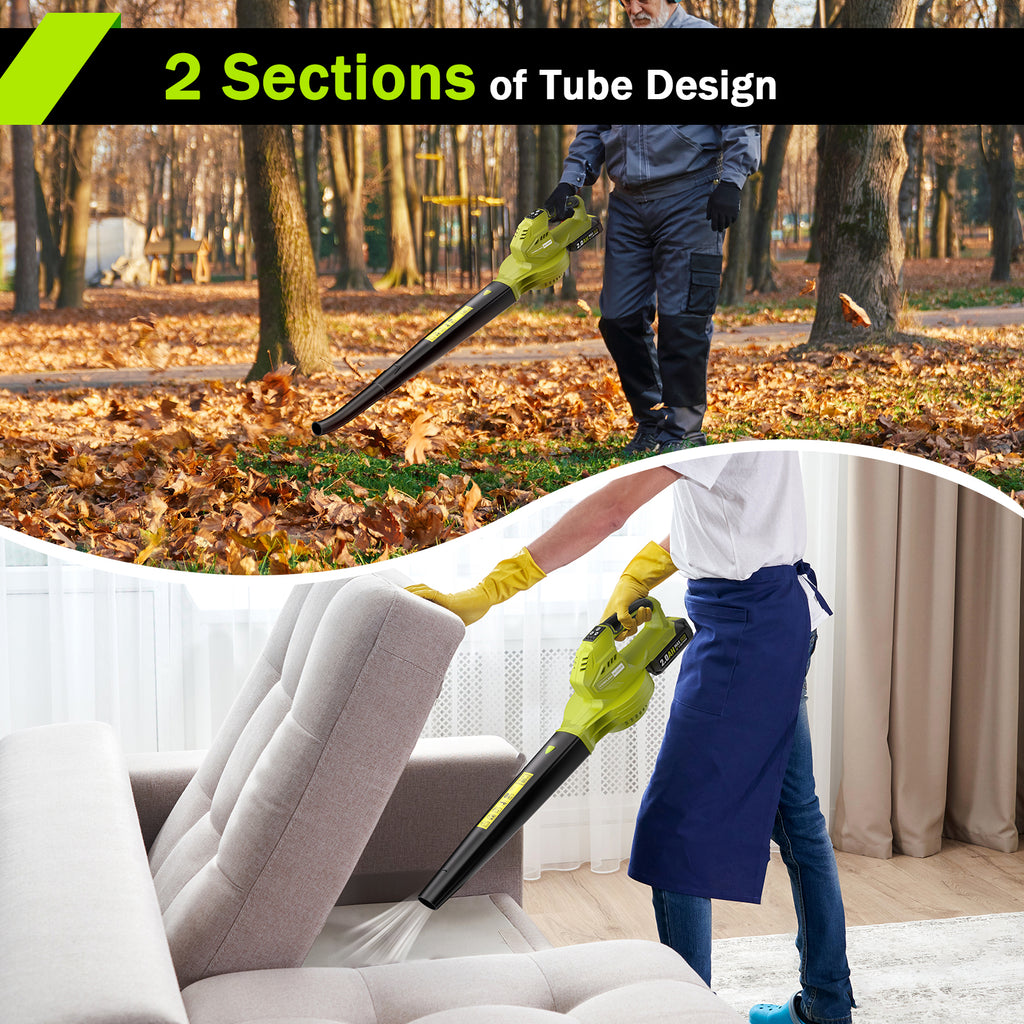 20V Cordless Electric Leaf Blower with 2 x 2.0Ah Batteries & Charger – Lightweight Battery-Powered Leaf Blower for Lawn Care, Leaves & Dust – 3-Speed Mode