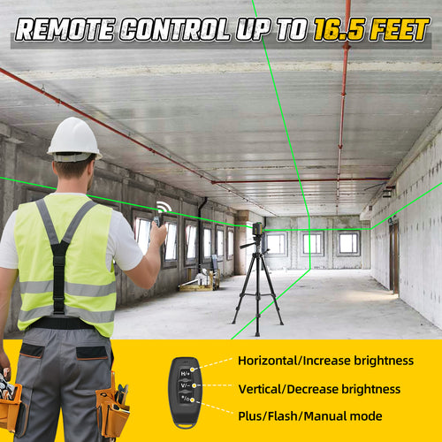 4D 360° Self-Leveling Laser Level, Cross Line Laser Tool with Tripod for Construction, Home Renovation, and Floor Tile Projects
