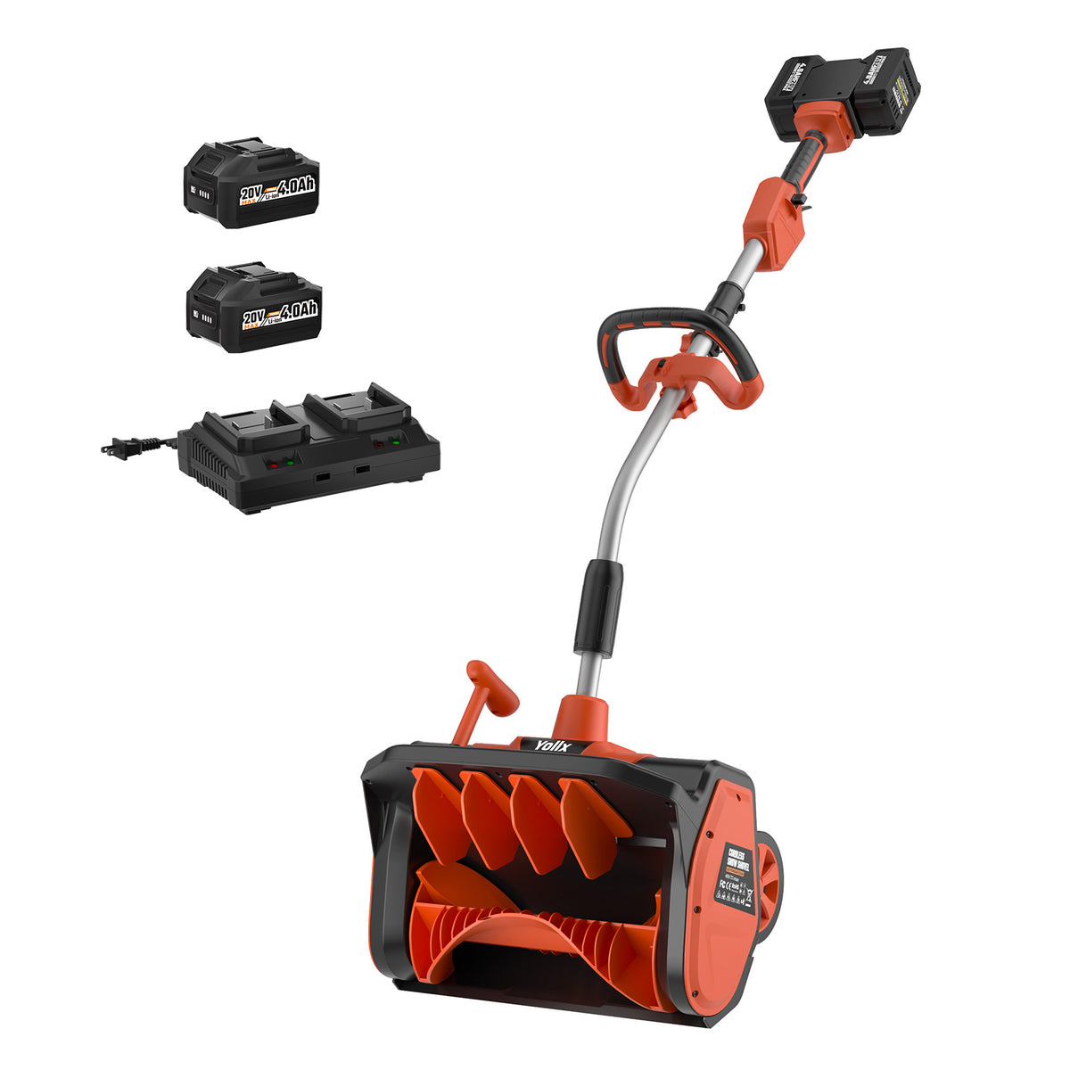 Cordless Snow Shovel, 24V | 13-Inch | 4-Ah Cordless Snow Blower, Battery Snow Blower with Directional Plate & Adjustable Front Handle (4-Ah Battery & Quick Charger Included)