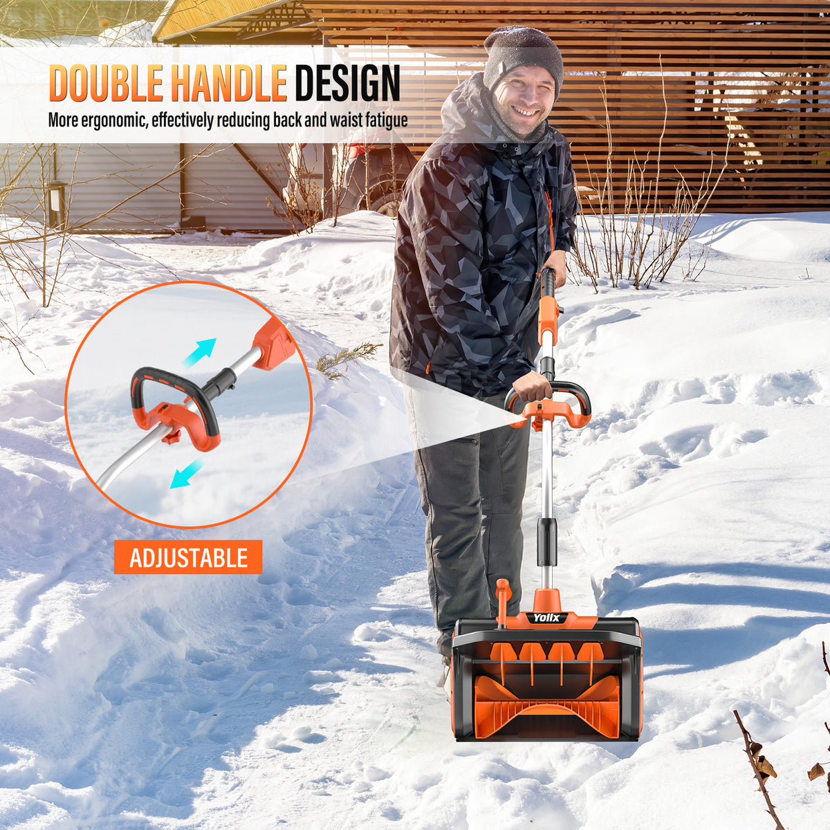 Cordless Snow Shovel, 24V | 13-Inch | 4-Ah Cordless Snow Blower, Battery Snow Blower with Directional Plate & Adjustable Front Handle (4-Ah Battery & Quick Charger Included)